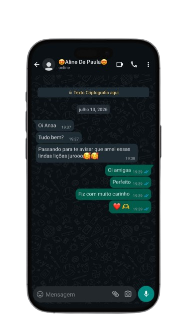 Depoimento de Aline De Paula sobre o material