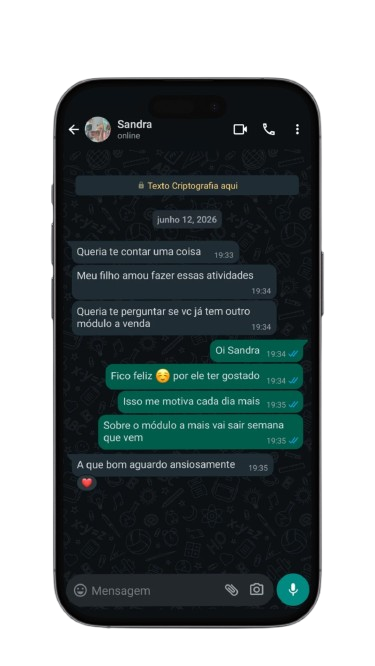 Depoimento de Sandra sobre o material