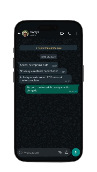 Depoimento de Soraya sobre o material